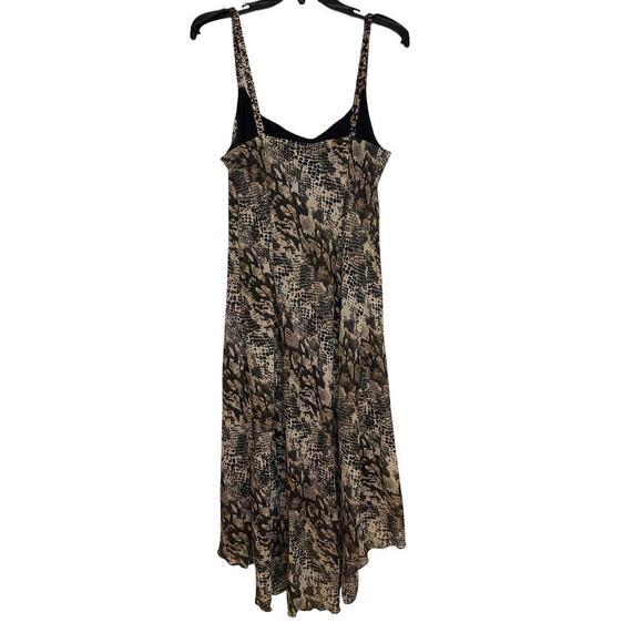 Vintage Believe Snake Print Asymmetrical High Low Hem Midi Dress Women's Size 10 - Picture 4 of 5